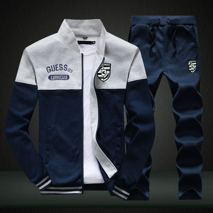 Athletic Mens Sports Tracksuit White Blue