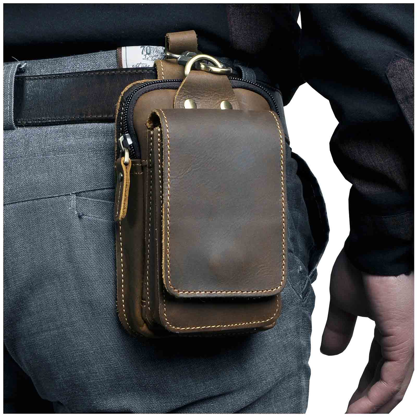 Authentic Leather Men's Belt Bag - Pexav
