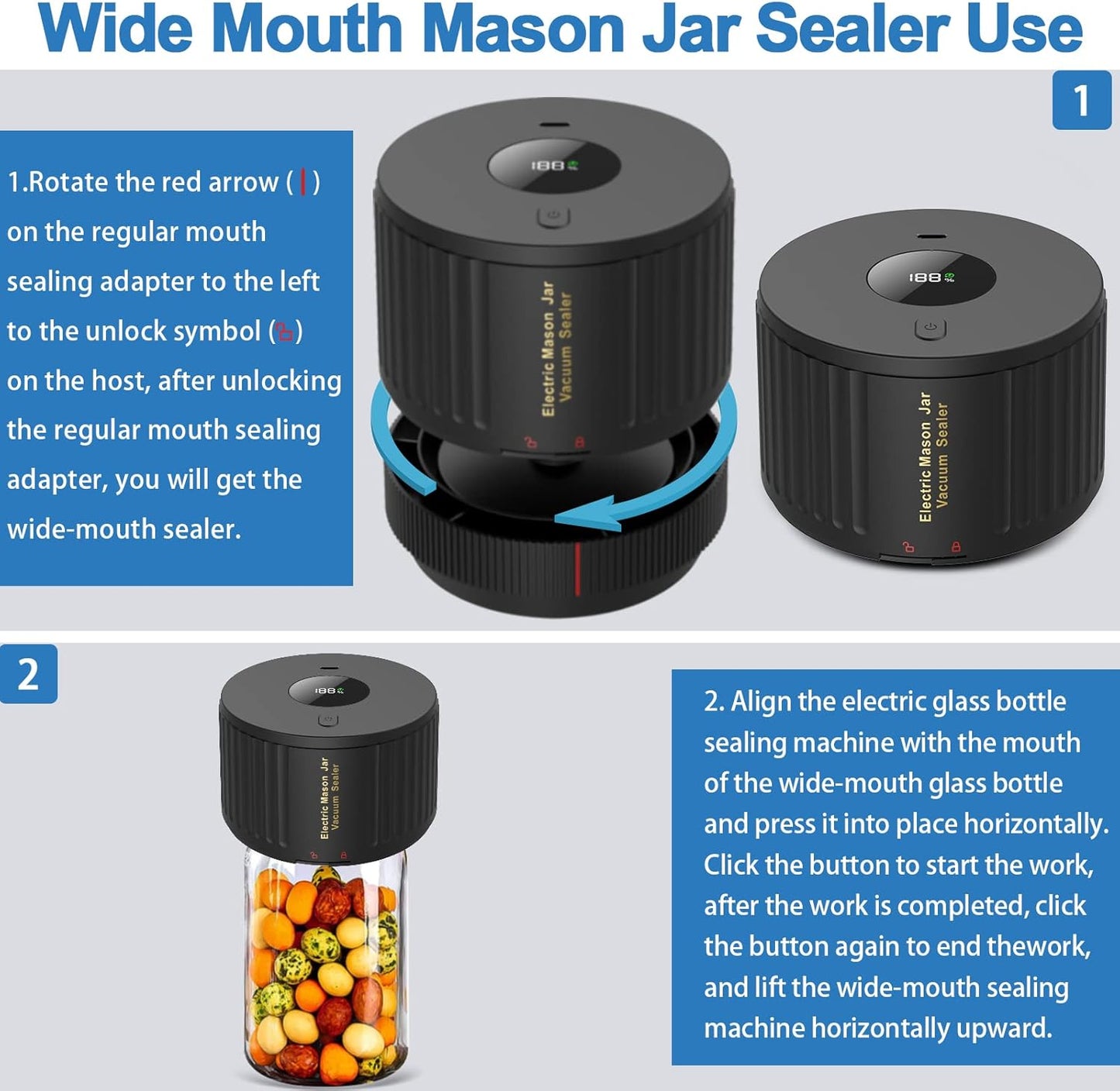 Electric Vacuum Sealer Kit for Mason Jars - SealTight-Black-Nora Luxe