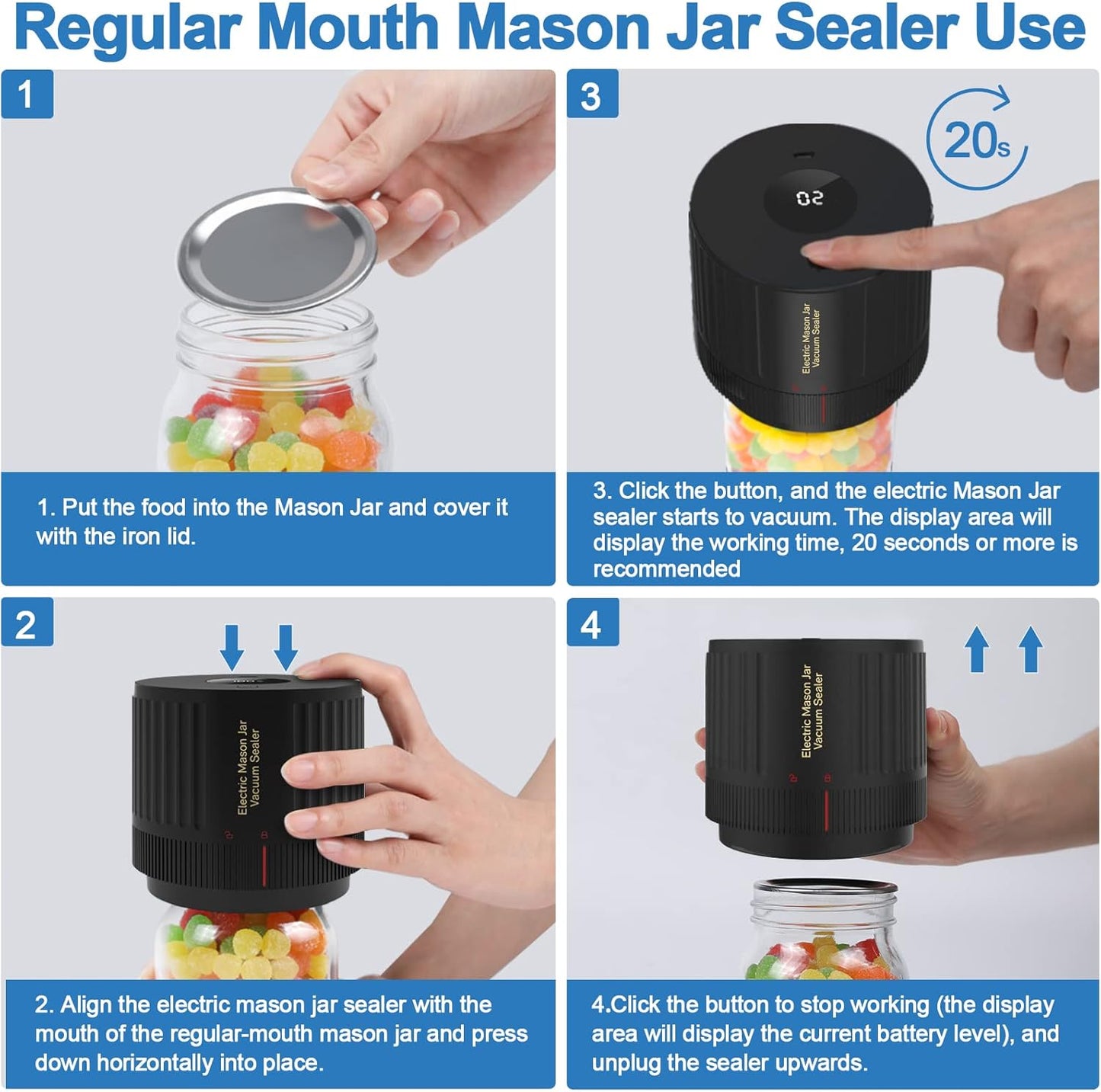 Electric Vacuum Sealer Kit for Mason Jars - SealTight-Black-Nora Luxe