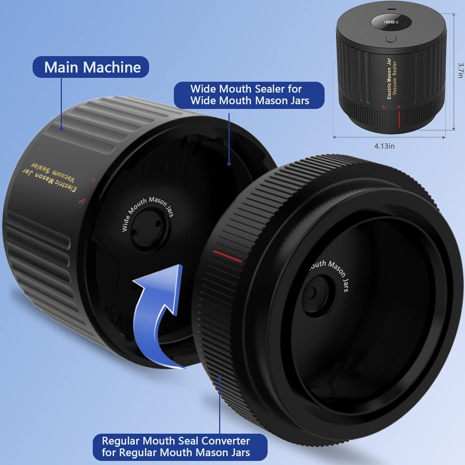 Electric Vacuum Sealer Kit for Mason Jars - SealTight-Black-Nora Luxe