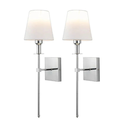Elegant Rechargeable Wireless Wall Lamp 2 Pack with Remote, Metal and Cloth Finish, Suitable for Indoor and Outdoor Use