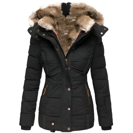 Warm Fur Trimmed Quilted Puffer Jacket - Nocini