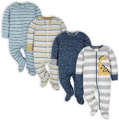 Gerber Baby Sleepsuit for Boys with Feet-J-0-3 months-Nora Luxe