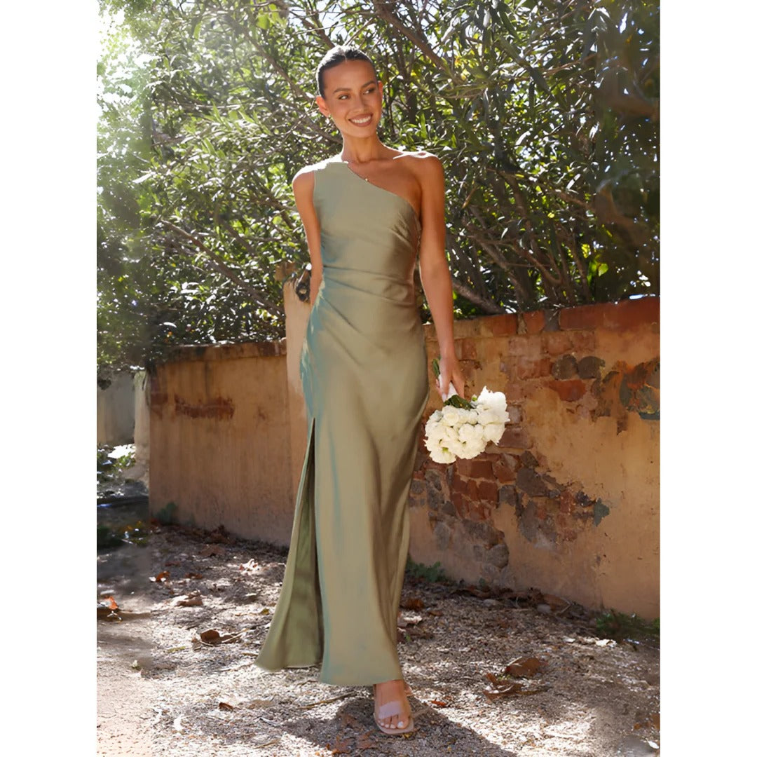 Asymmetric Off Shoulder Dress - Pexav