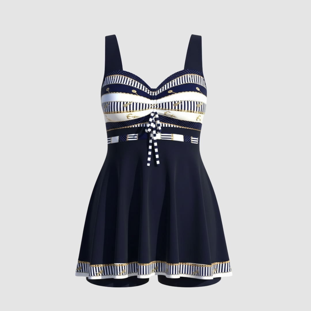 Image of Irene | Women's Nautical Swim Dress