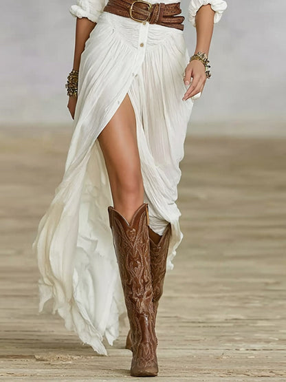 Image of Marina | Women's Slit Shirt Maxi Dress