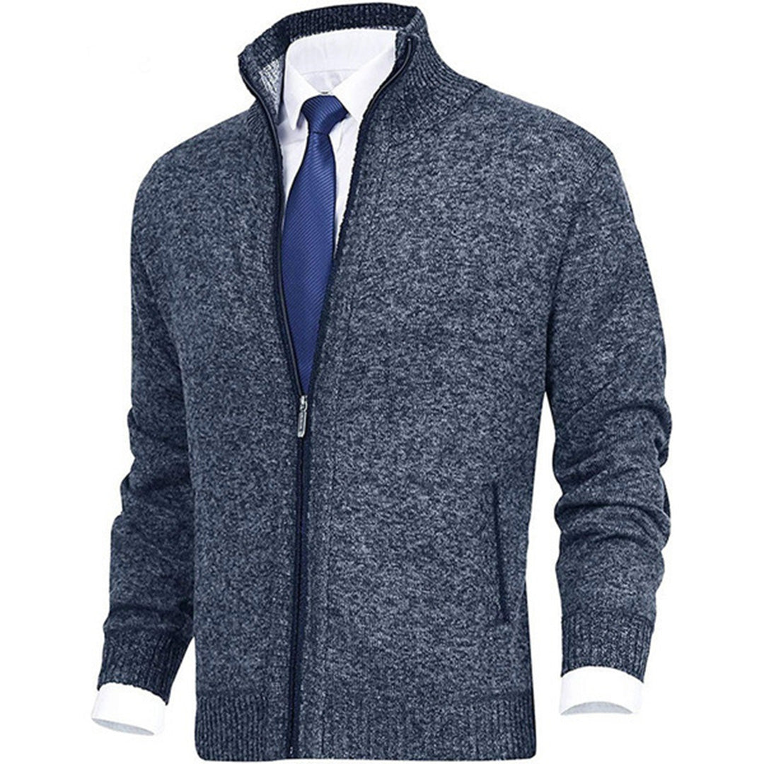 Warm Full Zip Sweater | Classic Stand Collar Cardigan