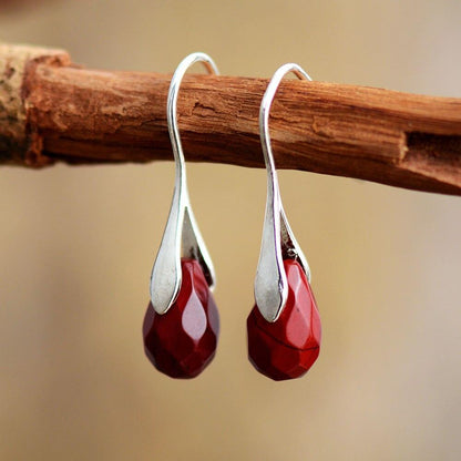 Authentic Gemstone Dangle Earrings - Pexav