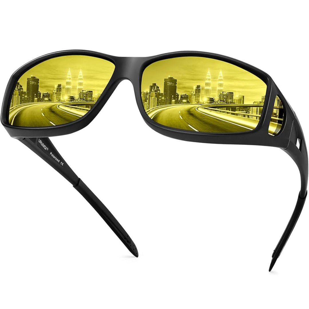 Night Vision Polarised Driving Glasses - Jeremy-Mat black frame/night vision lens-Nora Luxe