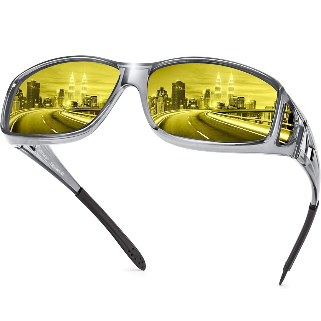 Night Vision Polarised Driving Glasses - Jeremy-Transparent grey frame/night vision lens-Nora Luxe