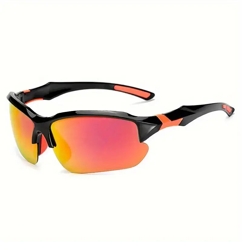 Polarised Sports Sunglasses - AdventureVision-Black-Orange-Nora Luxe