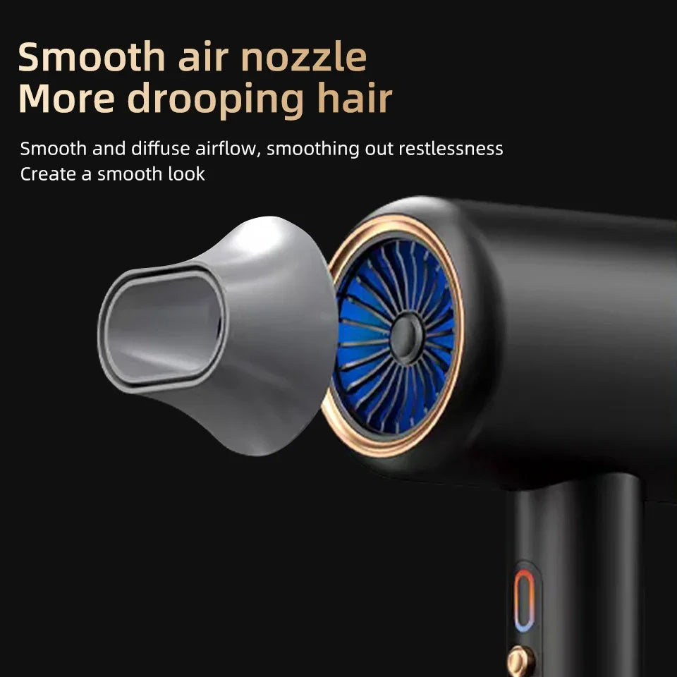 PROFESSIONAL HAIRDRYER 2400W WITH COLD AND HOT AIR - NEGATIVE IONS - POWERFUL HAIR DRYER FOR SALON RESULTS-Black-Nora Luxe