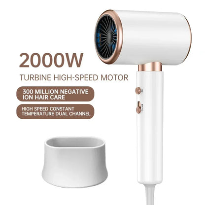 PROFESSIONAL HAIRDRYER 2400W WITH COLD AND HOT AIR - NEGATIVE IONS - POWERFUL HAIR DRYER FOR SALON RESULTS-Black-Nora Luxe