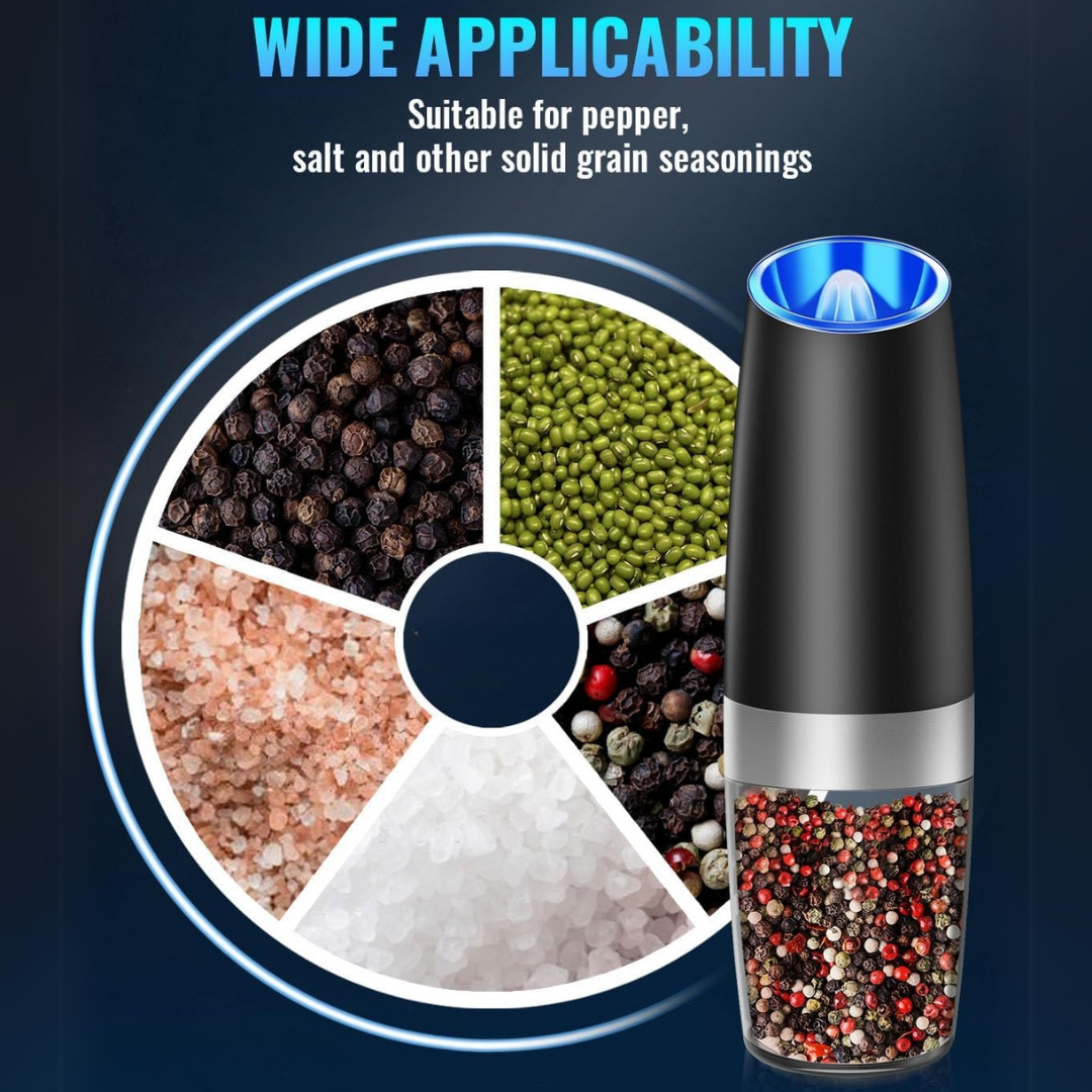 Rechargeable Electric Pepper and Salt Mill Set - GrindMaster Duo-Black-Nora Luxe