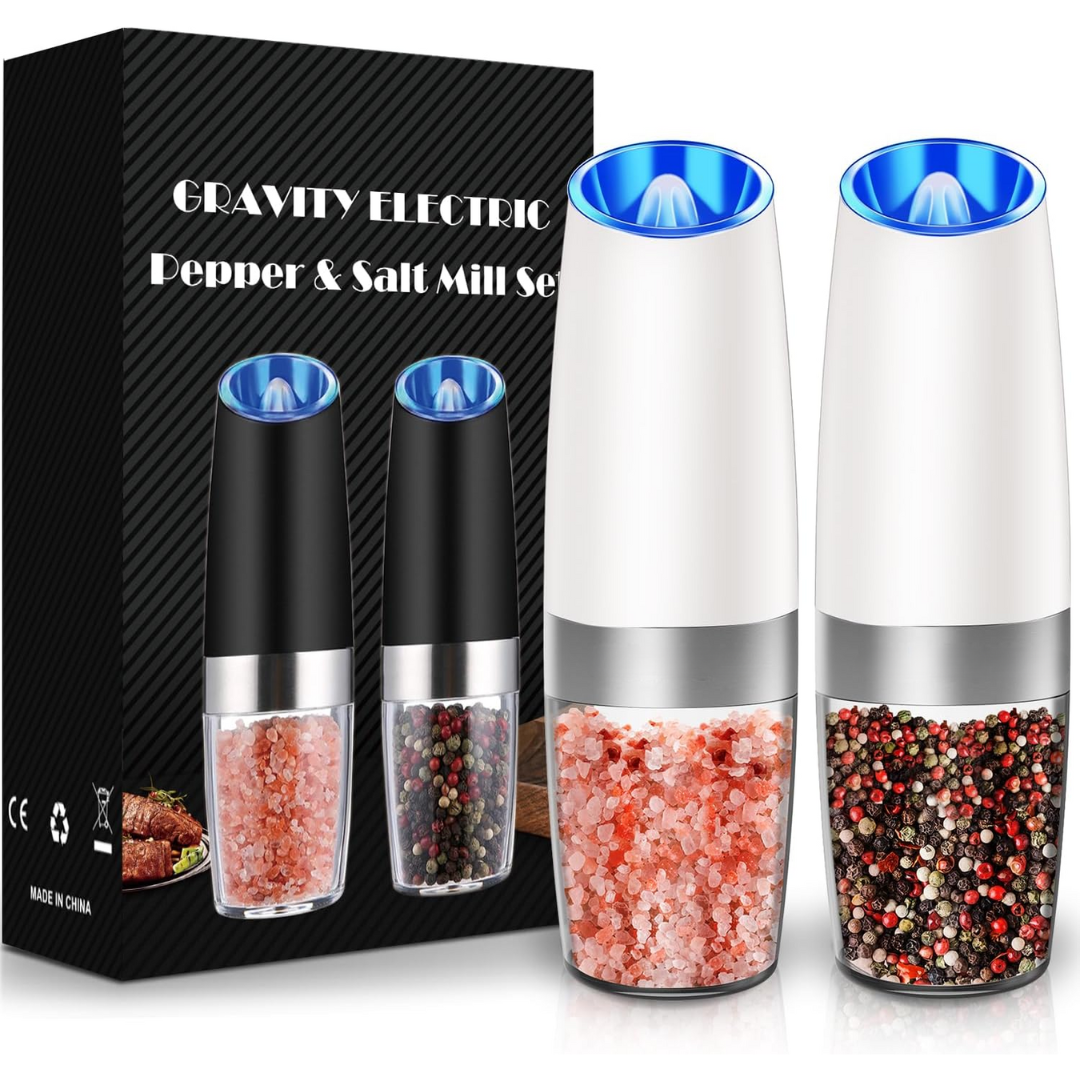 Rechargeable Electric Pepper and Salt Mill Set - GrindMaster Duo-Black-Nora Luxe