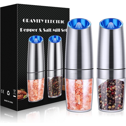 Rechargeable Electric Pepper and Salt Mill Set - GrindMaster Duo-Black-Nora Luxe