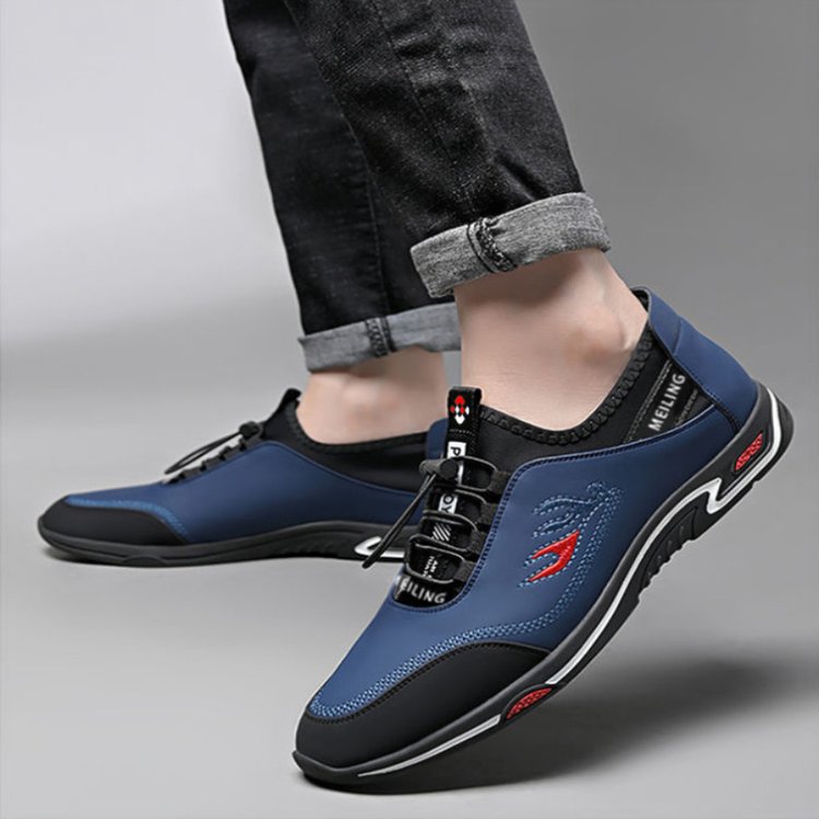 Sporty Men's Sneakers - StrideLux-Blue-6.0-Nora Luxe