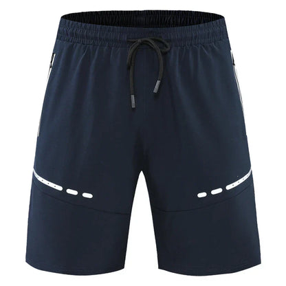 Sporty & Stylish Slim-Fit Training Shorts with Zipper Pockets - Kian-Navy blue-S-Nora Luxe