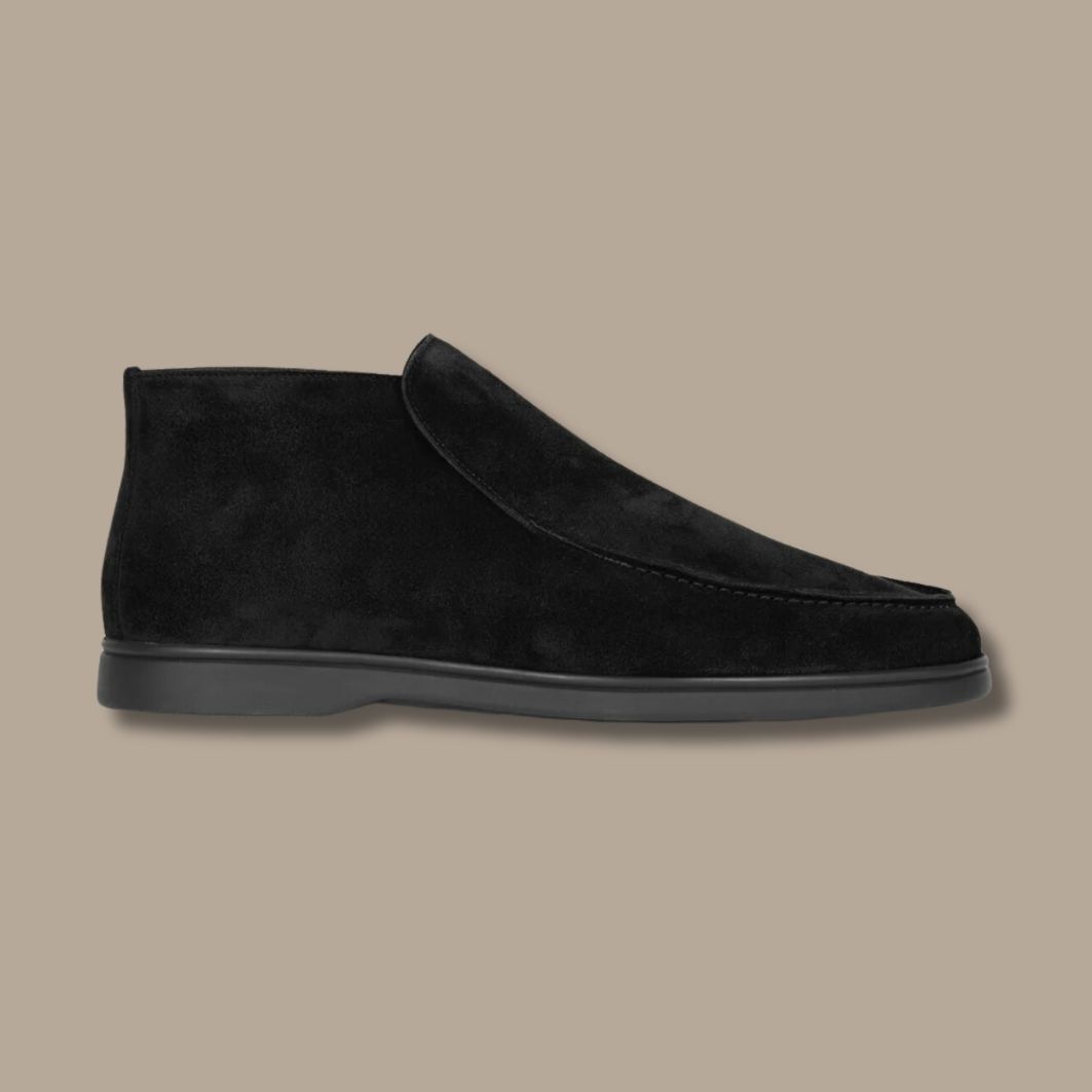 Sweden Loafers - LuxeStride SpringFlair-Suede - Black-5.0-Nora Luxe