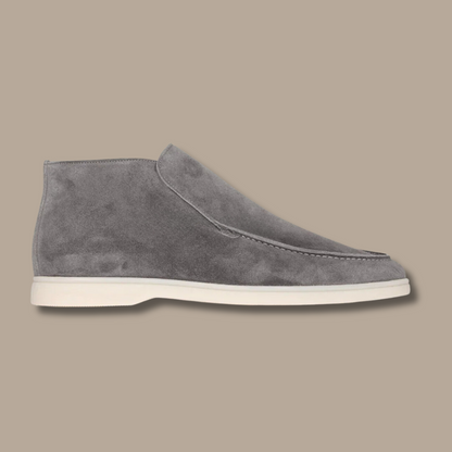 Sweden Loafers - LuxeStride SpringFlair-Suede - Grey-5.0-Nora Luxe