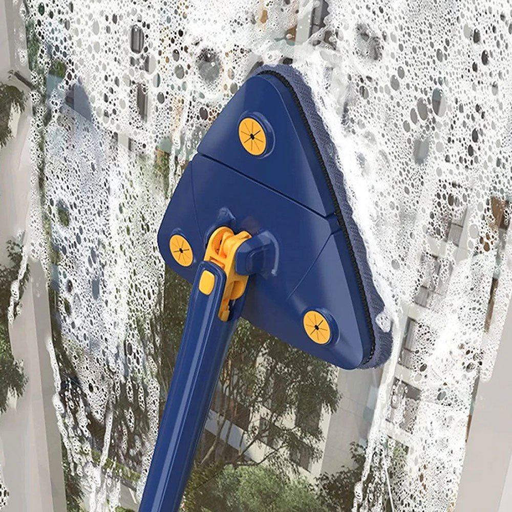 Triangular Mop - CleanReach-Blue + Free 4 microfiber cloths-Nora Luxe