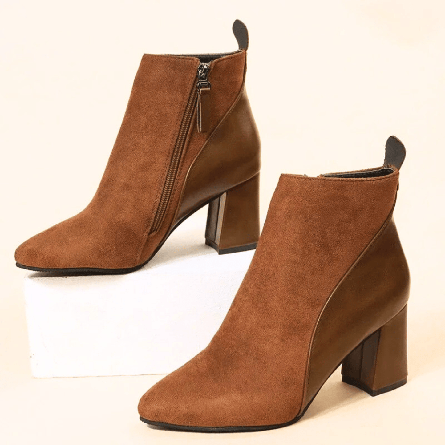 Ankle High Leather Bootie - Olytrend