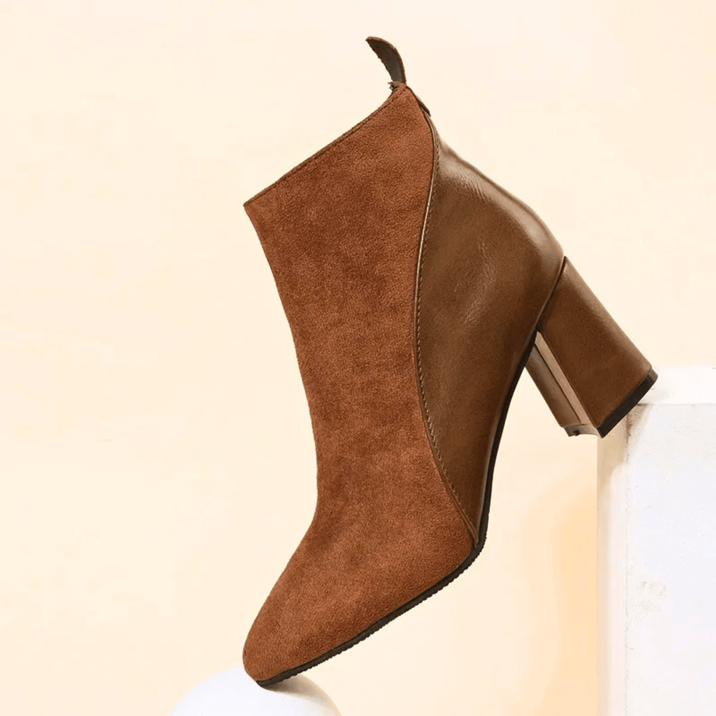 Ankle High Leather Bootie