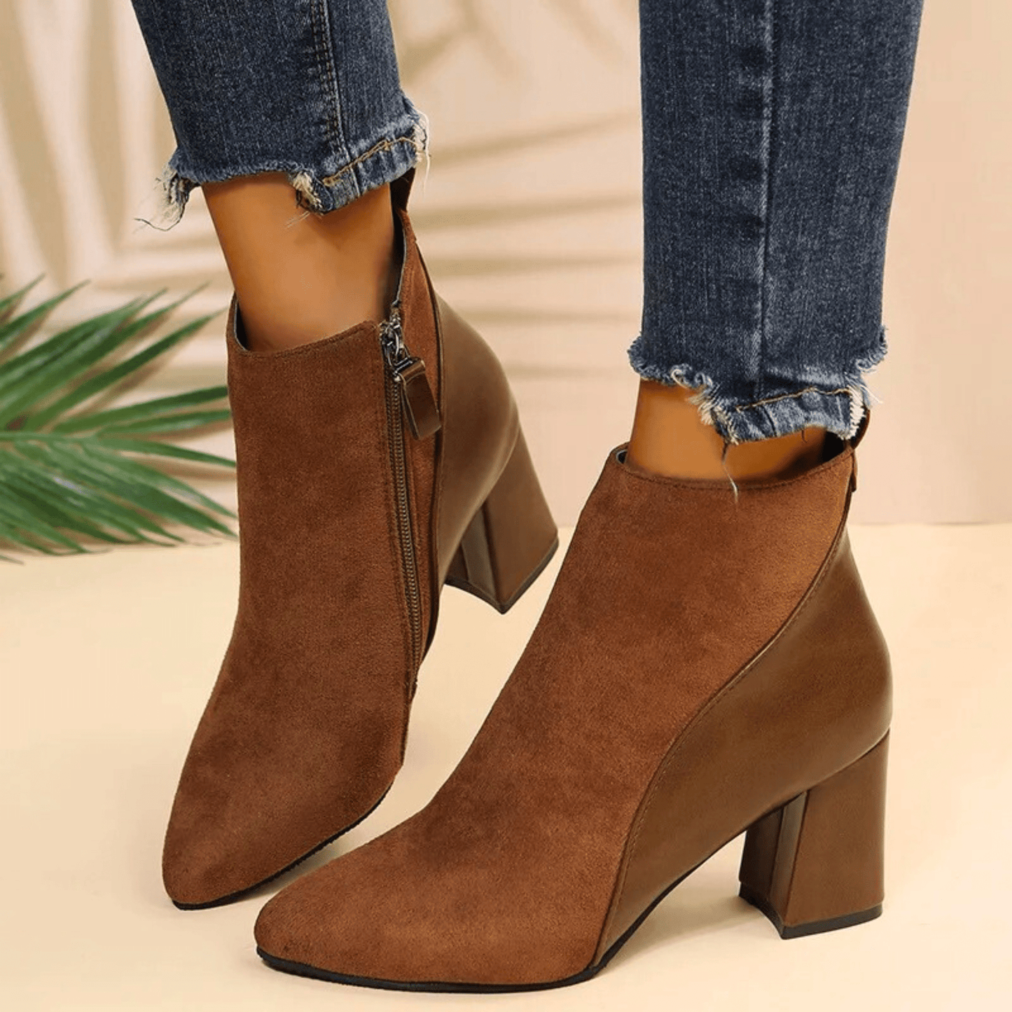 Ankle High Leather Bootie