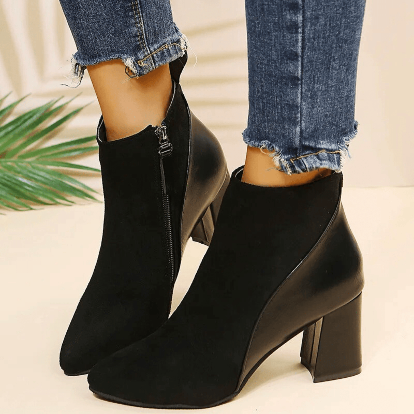 Ankle High Leather Bootie