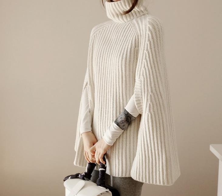 Cozy Oversized Knit Winter Sweater Poncho - Nocini